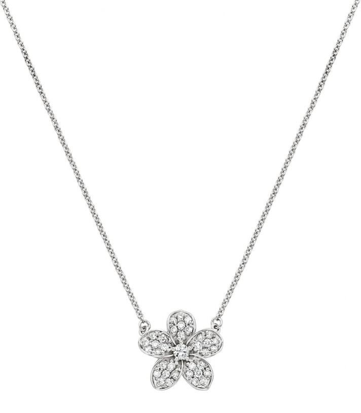 Glittering Floral Diamond Necklace