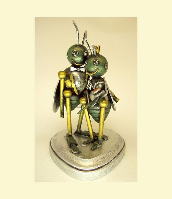 Love bug wedding cake toppers