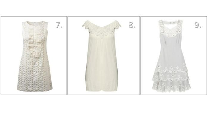 Short, white dresses for your wedding- perfect for elegant cocktail hour