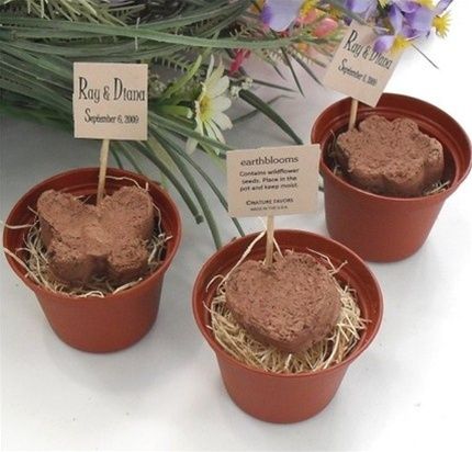 Adorable organic mini plantable pots for your wedding favors