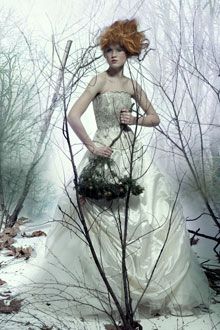 Gold and ivory bustier wedding dress with full ballgown skirt