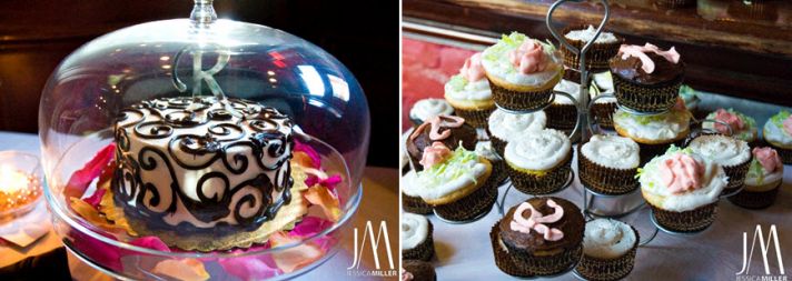Yummy dessert bar at the low-key wedding reception