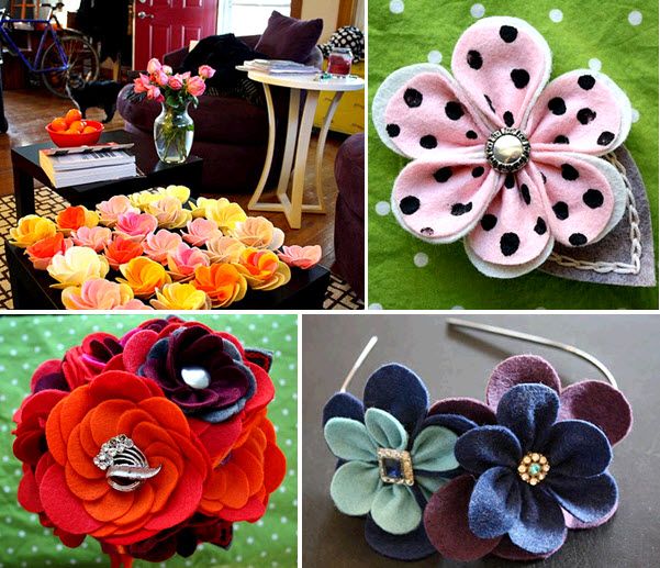 Adorable felt corsages- an eco-friendly alternative to fresh wedding flowers