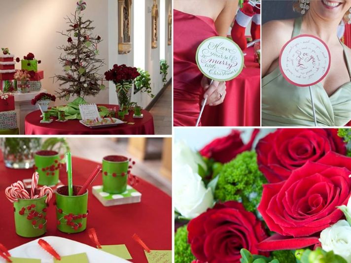 A Christmas tree with tags for guests to write wedding wishes- in place of traditional guest book