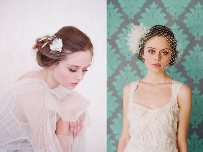 Delicate and romantic bridal hair accessories and veils