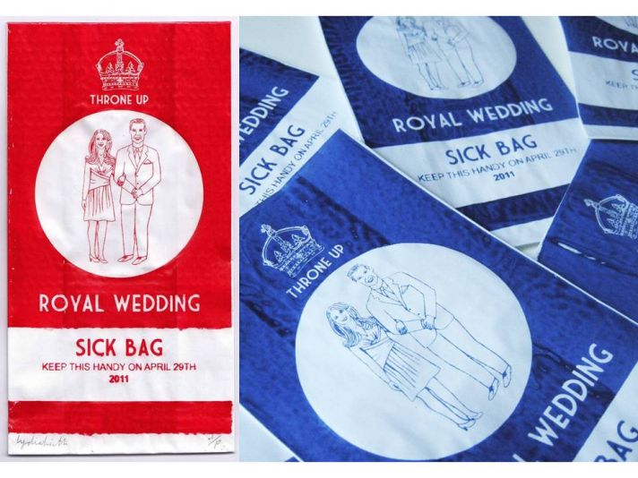 Adorable royal wedding barf bags for those sick of hearing about the royal wedding