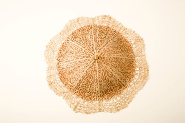 Lovely vintage bridal parasol in natural wedding color palette
