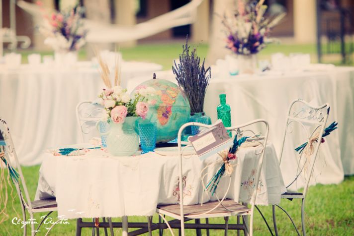 Boho chic wedding reception decor