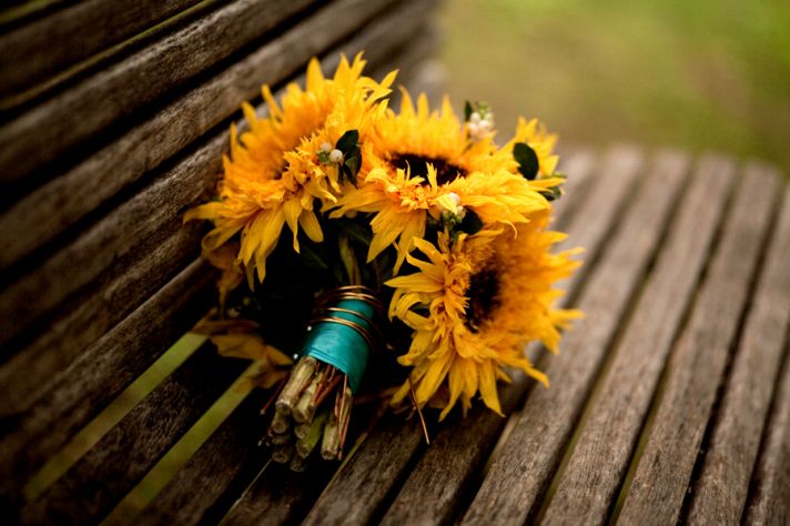 Bright cheerful sunflowers for your bridal bouquet