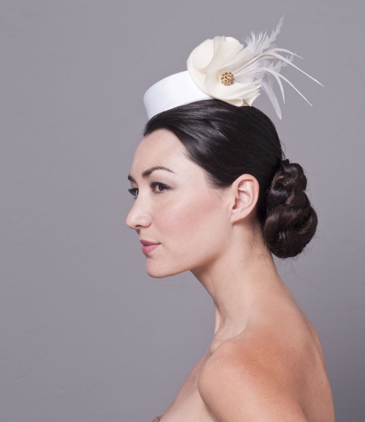 Pillbox wedding hat inspired by head chic at royal wedding