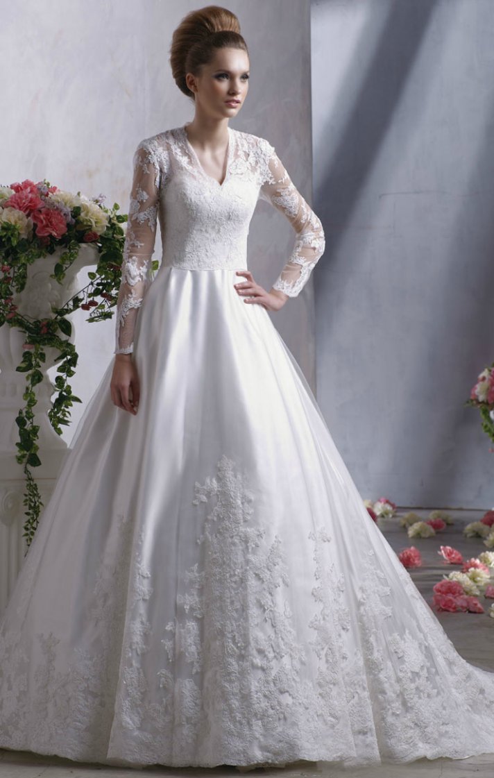 kate middleton inspired bridal gown lace sleeves anjolique