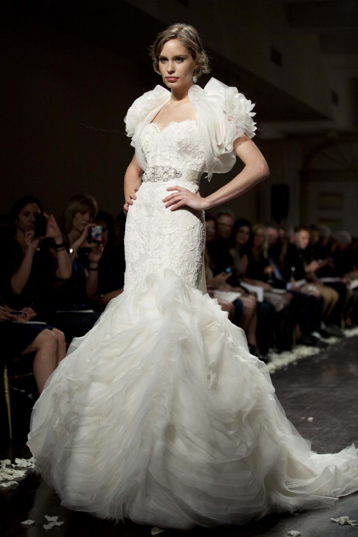 2012 wedding dress lazaro bridal gown mermaid bolero