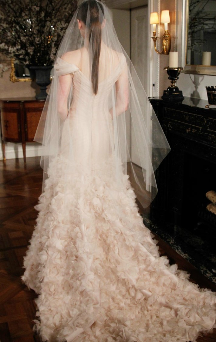 romona keveza wedding dress spring 2012 bridal gowns blush pink v neck