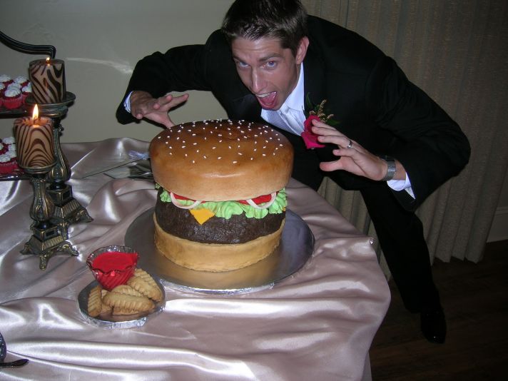 hamburger grooms cake