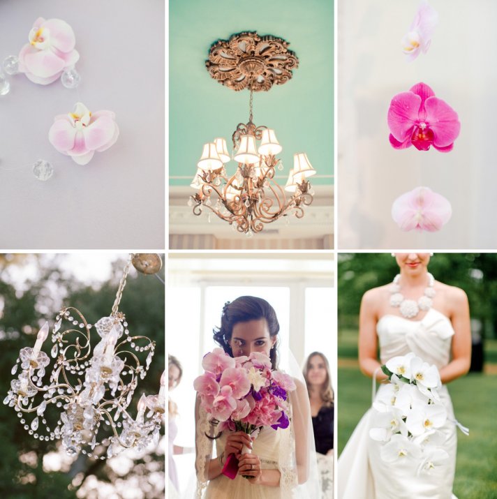orchids and chandeliers wedding inspiration