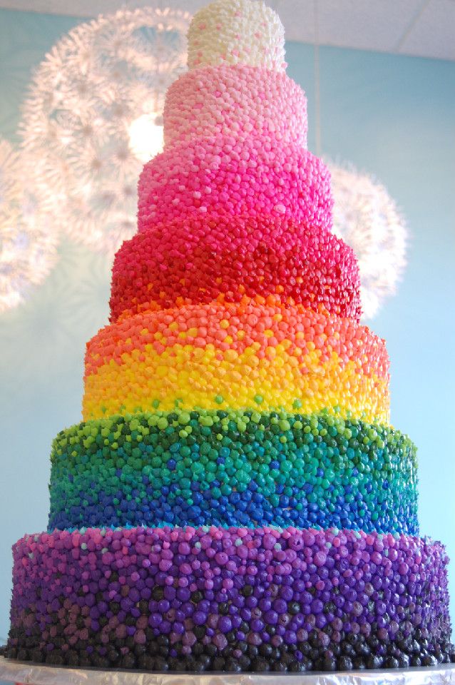 rainbow wedding cake