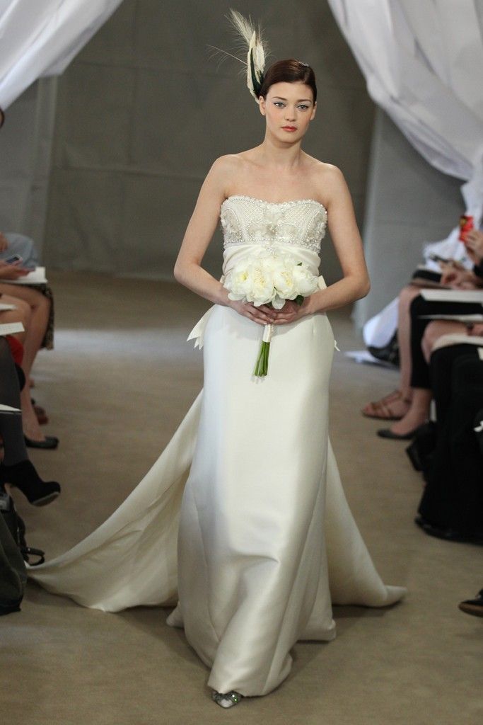 Spring 2013 bridal gowns Carolina Herrera wedding dress elegant beaded bodice