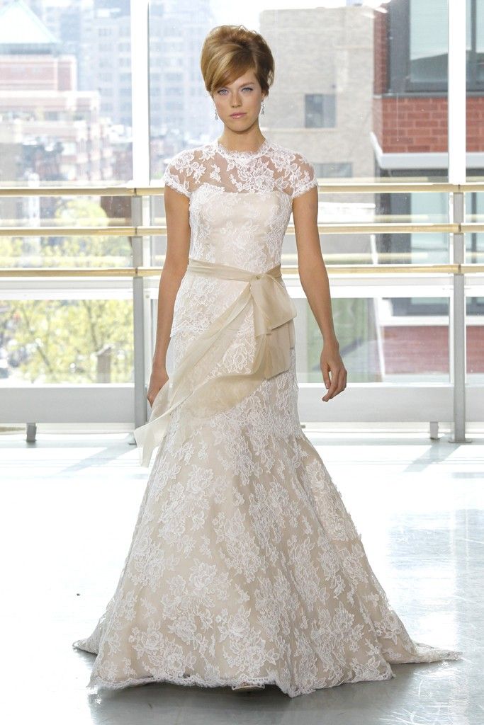 2013 wedding dress trend two tone bridal gowns nude white lace Rivini