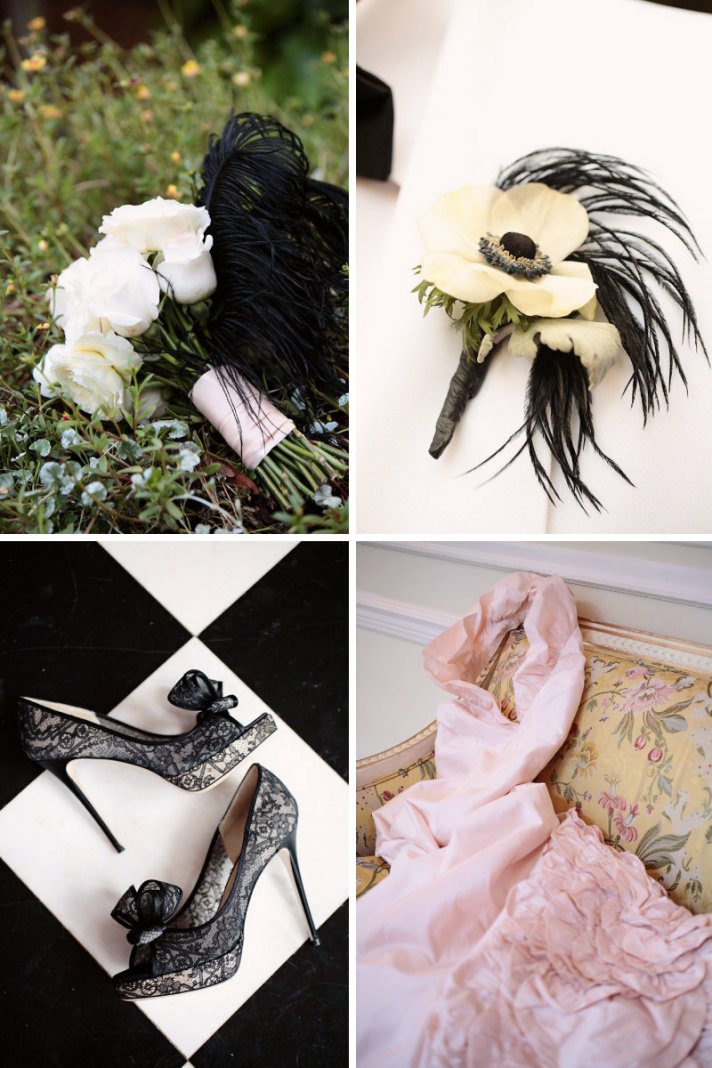 black ivory wedding colors black tie outdoor weddings with blush pink dress 1