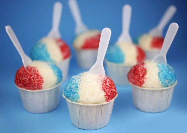 red white blue wedding food for fourth of july wedding snow cones