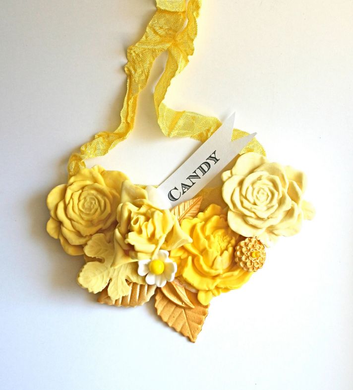 sweet wedding finds yellow candy bridal necklace