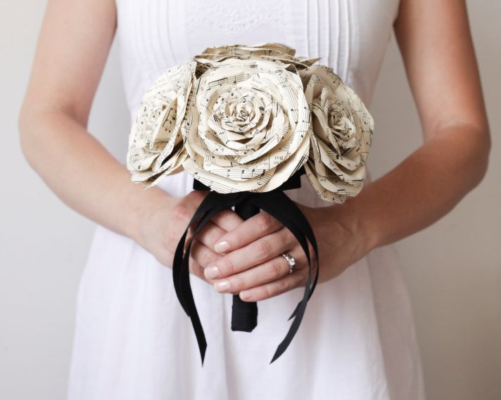 music themed wedding accessories ceremony reception decor bridal bouquet