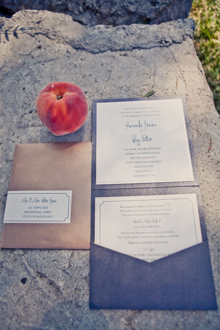 elegant real weddings lavender peach wedding colors invitation suite 2