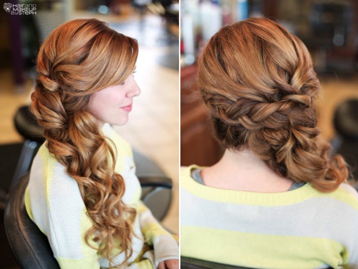 romantic wedding hair long soft braid