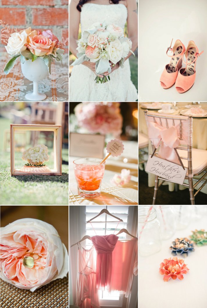 Peach, Gold and Cream Wedding Colors for Romantic I Do’s