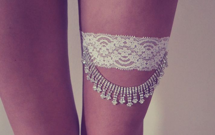 Lace Rhinestone Wedding Garter