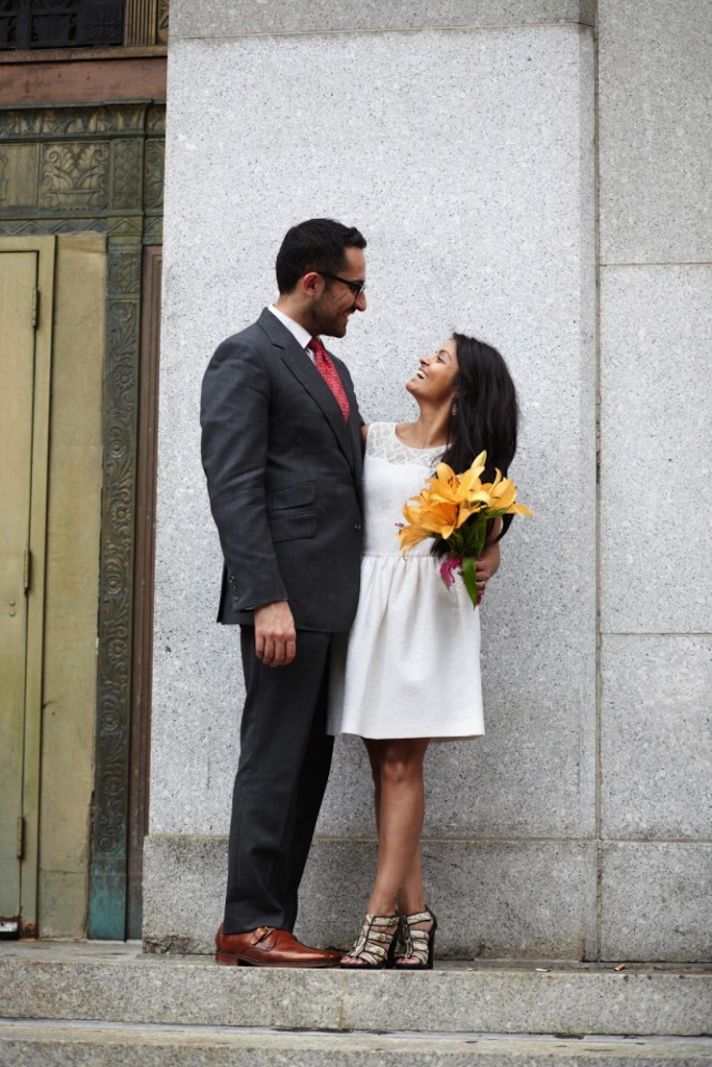 City Hall Wedding Dressing Bride and Groom 4