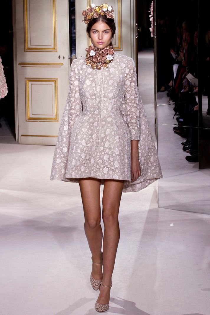 Couture Wedding Coat in Taupe and Blush Giambattista Valli
