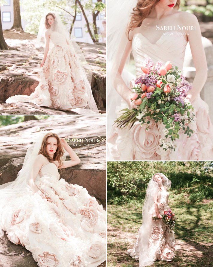 Light Pink Embellished Wedding Dress 2