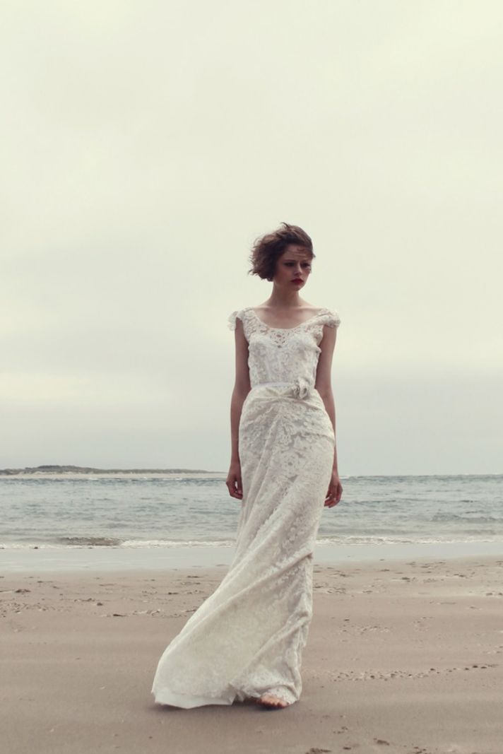 Lace wedding dress with open back by Sarah Seven