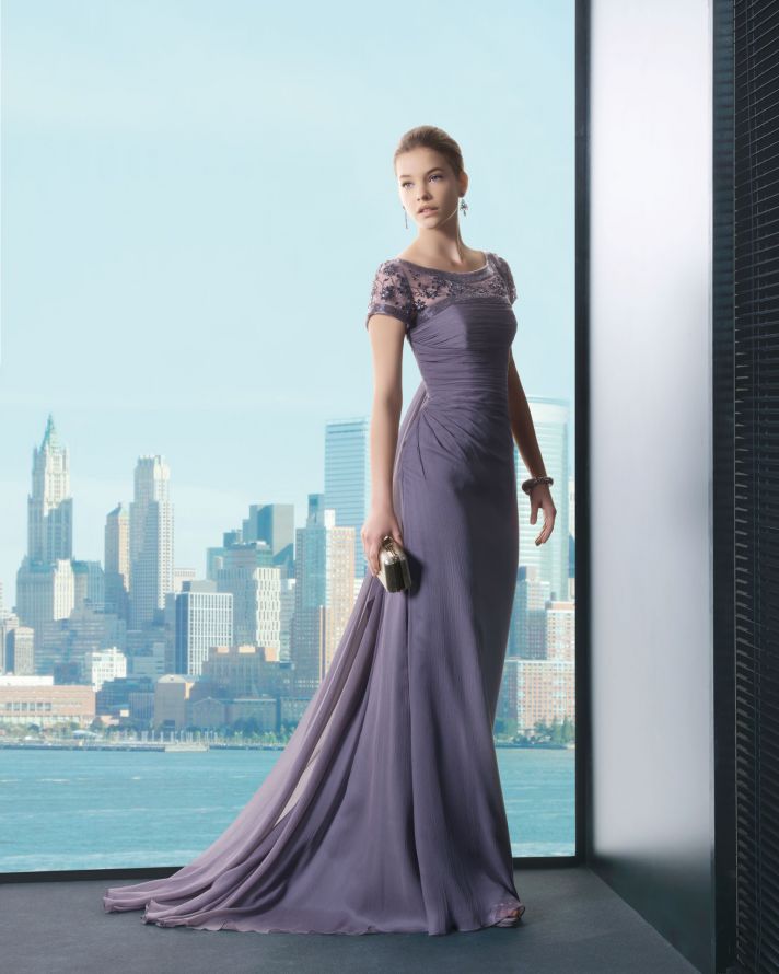 Purple mauve bridesmaid dress or MOB gown