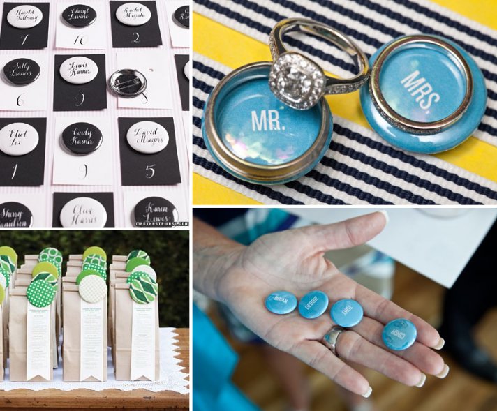 Custom buttons as wedding favors