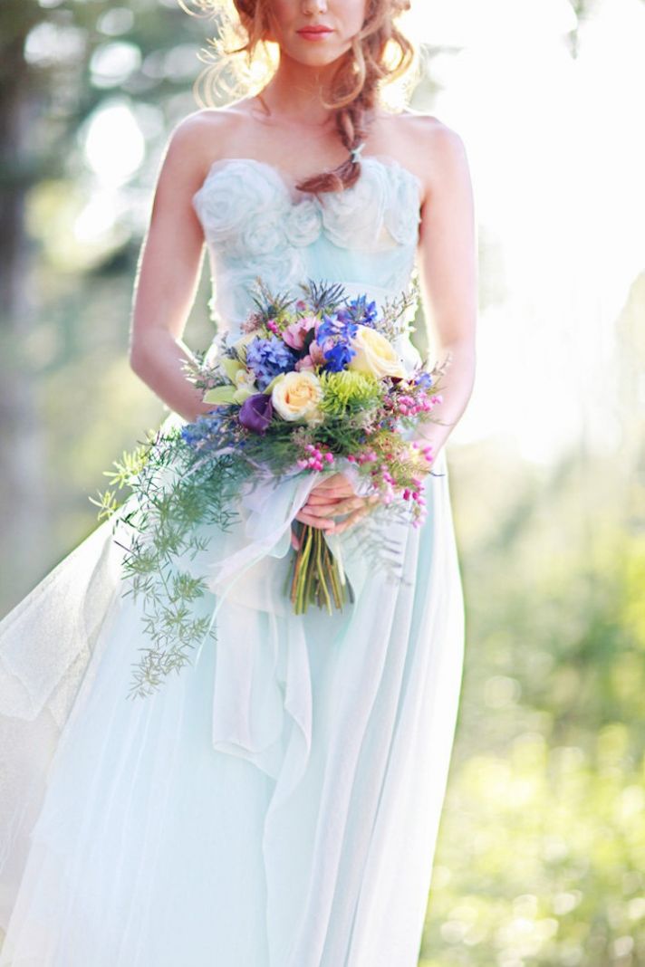 Turquoise blue wedding dress