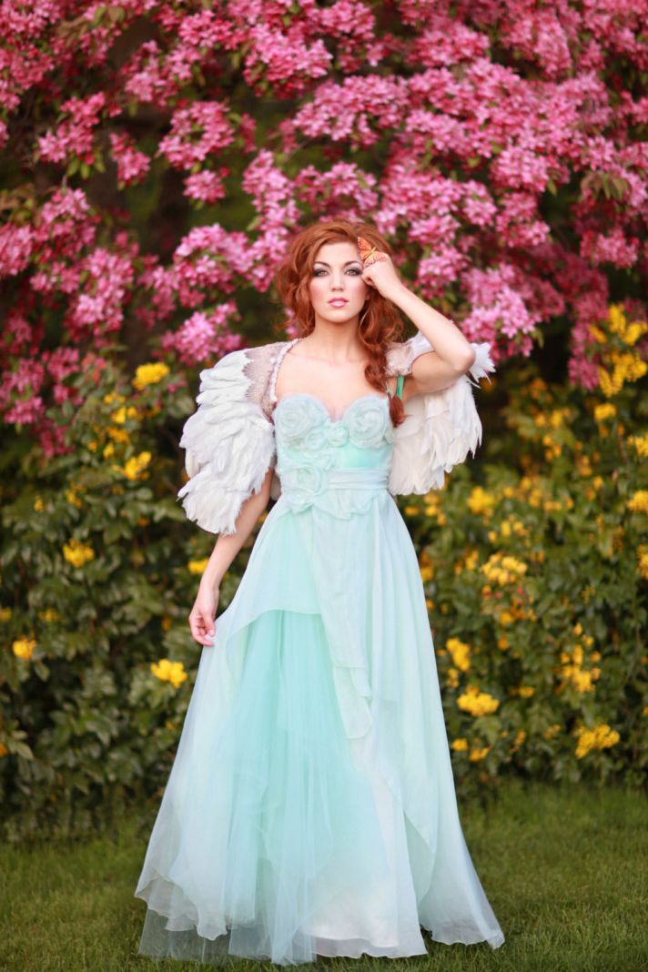 Turquoise blue wedding dress