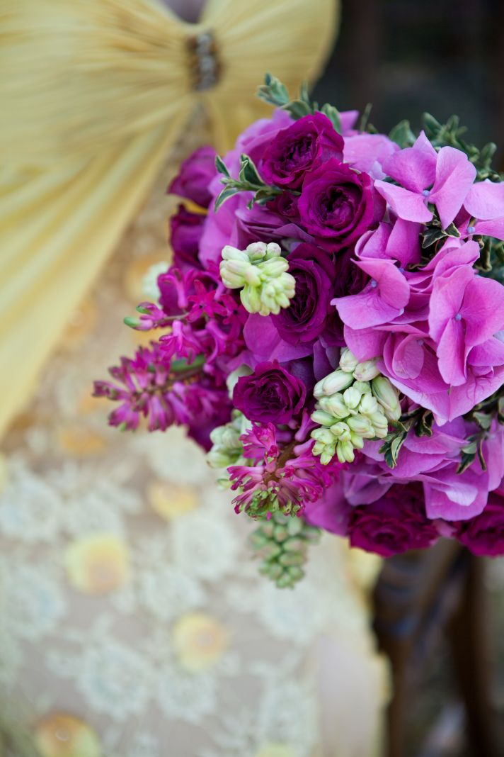 Deep fuschia bridal bouquet