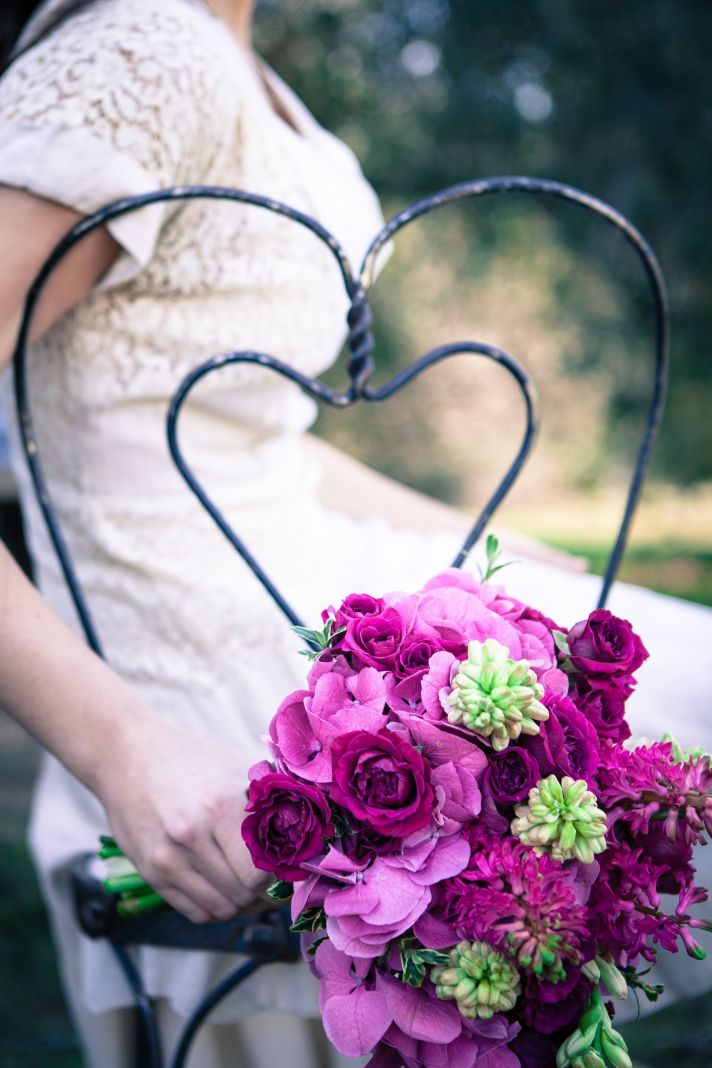 Deep fuschia bridal bouquet
