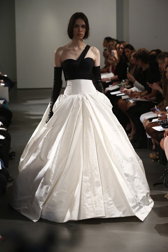 Black and white vera wang wedding dress