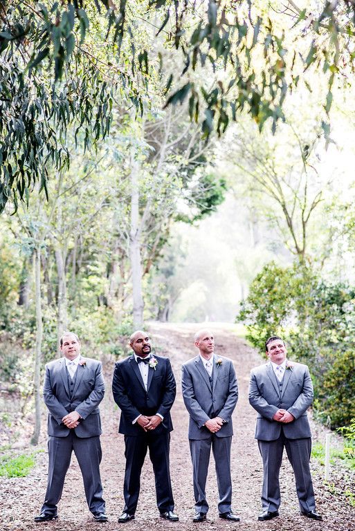 Romantic San Diego Wedding in Summer Groomsmen in Gray