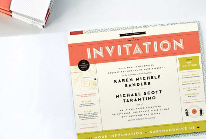 Amazing wedding invitations paper record player