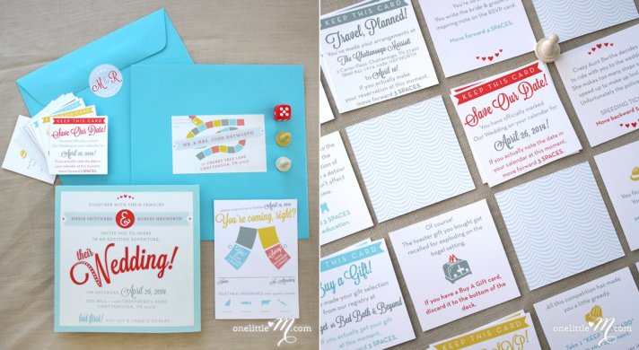 board game wedding invitation