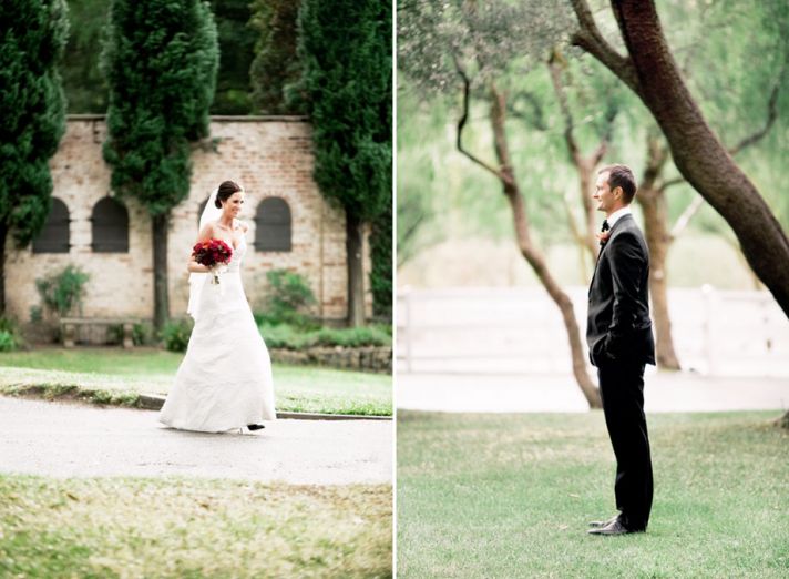 Real wedding in Simi Valley California first look approach