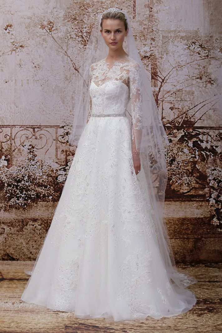 Monique Lhuillier Fall 2014 wedding dress look 16