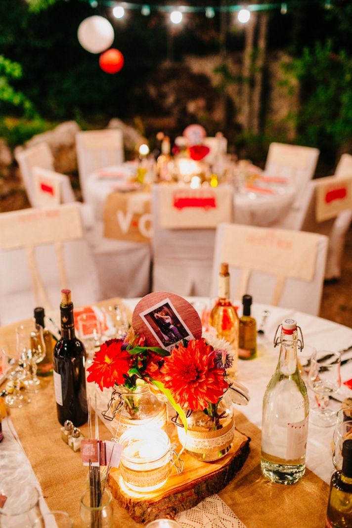 Outdoor French countryside reception decor