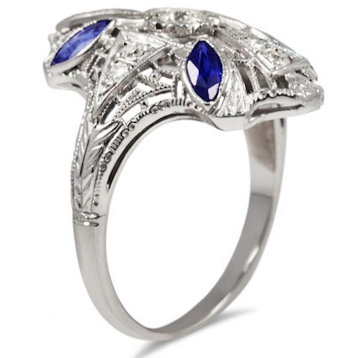 Art Nouveau with Diamonds and Sapphires