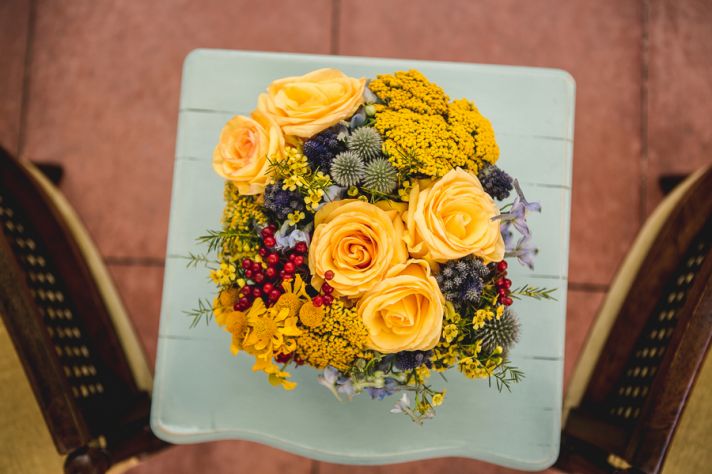Golden Yellow Autumn Flower Arrangements