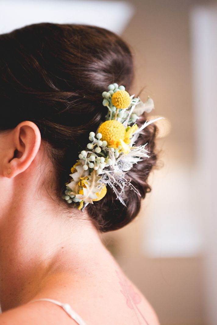 Modern Billy Balls As a Bridal Hair Accessory